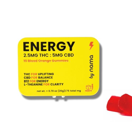 nama energy gummies tin white background new