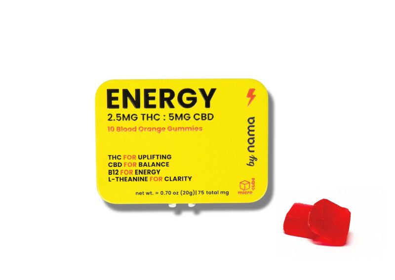 nama energy gummies tin white background new