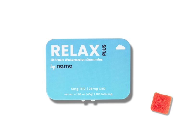 nama relax plus watermelon thc gummies tin