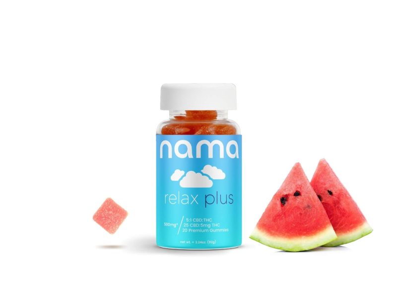 nama relax plus watermelon thc gummies with fruit