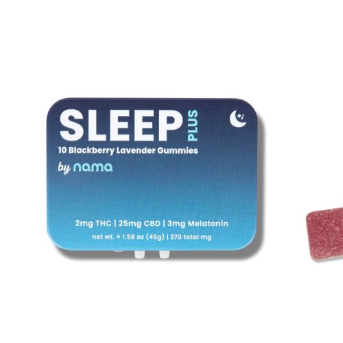 nama sleep plus gummies tin white background new