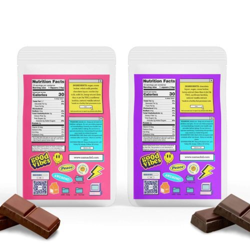 thc chocolate bundle nutrition label