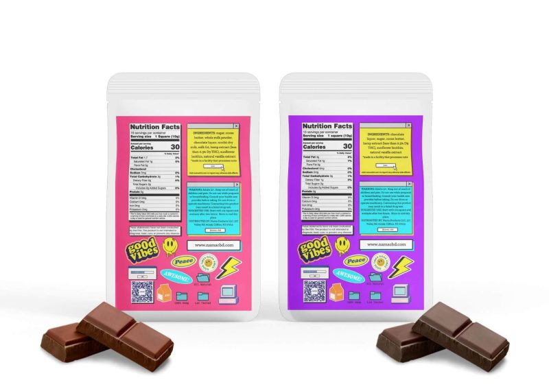 thc chocolate bundle nutrition label