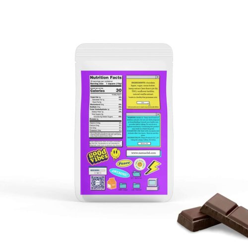 thc dark chocolate nutrition label