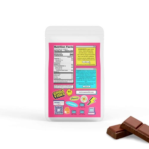 thc milk chocolate nutrition label